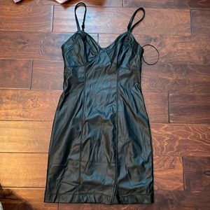 Free People Black leather dress